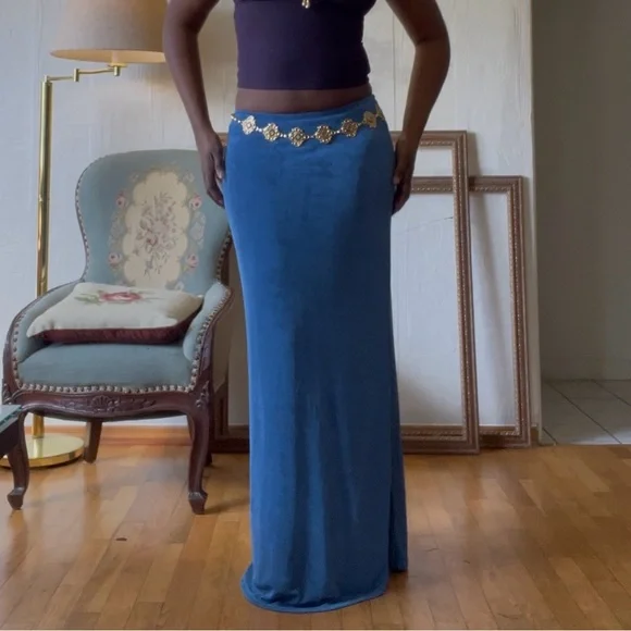 Princess Polly Blue Maxi Skirt - Picture 1 of 3